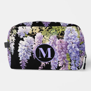 Monogramm lila Wisteria Aquarell Waschbeutel
