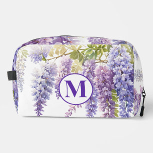 Monogramm lila Wisteria Aquarell Waschbeutel