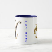 Monogramm-Lilien-Art 2 des Buchstabe-"M" doppelte Tasse (Zentrum)