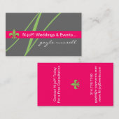 Monogramm-Lilien-Ereignisplaner-Visitenkarte Visitenkarte (Vorne/Hinten)