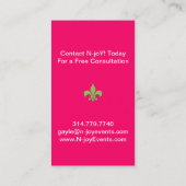 Monogramm-Lilien-Ereignisplaner-Visitenkarte Visitenkarte (Rückseite)