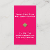 Monogramm-Lilien-Ereignisplaner-Visitenkarte Visitenkarte (Rückseite)