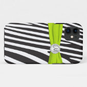 Monogramm Limon, Schwarz, Weiß Zebra gestreiftes i Case-Mate iPhone Hülle (Rückseite (Horizontal))