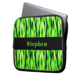 Monogramm-Limone grüne abstrakte Laptopschutzhülle (Vorderseite Links)