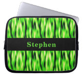 Monogramm-Limone grüne abstrakte Laptopschutzhülle (Vorderseite)