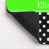 Monogramm Limone schwarze und weiße Polka-Dosen Mousepad (Ecke)