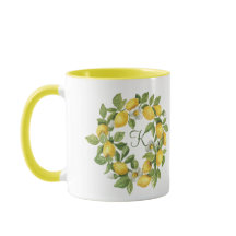 Monogramm-Limonen-Kranz Grün Gelb