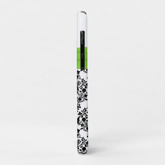 Monogramm Limoner Schwarz-weißer Damast Case-Mate iPhone Hülle (Hinten/Links)