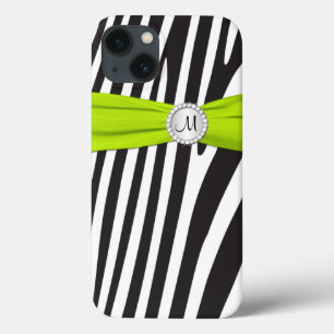 Monogramm Limones Schwarz-weißes Zebra Streifen iP Case-Mate iPhone Hülle