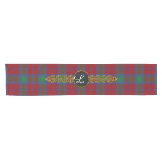 Monogramm-LindsayTartan Kurzer Tischläufer (Horizontal)