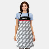 Monogramm-Linearmuster-Druck über Schürze (Getragen)
