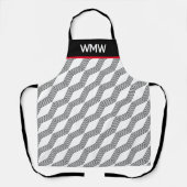 Monogramm-Linearmuster-Druck über Schürze (Vorderseite)