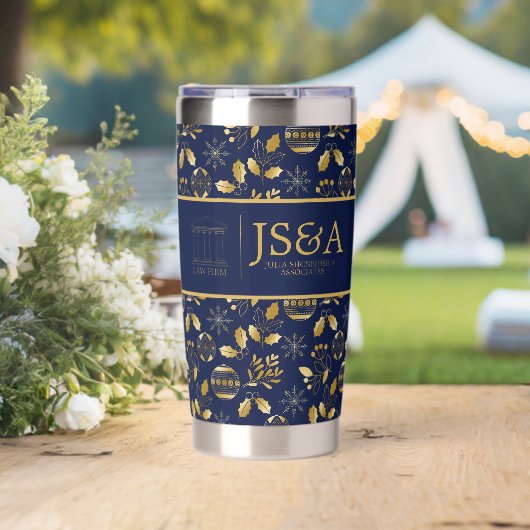 Monogramm-Logo-Anwaltskanzlei-Feiertagsgeschenk fü Thermobecher (Hochzeit (gedreht))