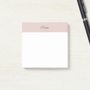 Monogramm-Logo Blush-Pink Modern Minimalistisch Post-it Klebezettel