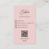 Monogramm Logo-Cookies Backery Foto QR Pink Visitenkarte (Rückseite)