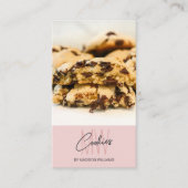 Monogramm Logo-Cookies Backery Foto QR Pink Visitenkarte (Vorderseite)