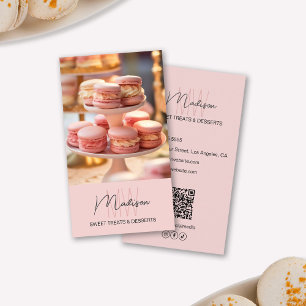 Monogramm-Logo für Bäckereien Rosa Visitenkarte