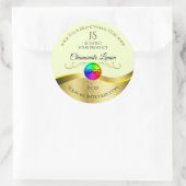 Monogramm-Logo für das hellgelbe gelbe gelbe Gold- Runder Aufkleber (Tasche)