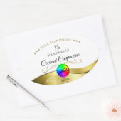 Monogramm-Logo für das hellweiße Wavy-Gold-Logo Ovaler Aufkleber (Umschlag)