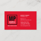 Monogramm-Logo für das Schwarz-weiße Quadrat mit b Visitenkarte (Vorderseite)