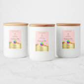 Monogramm-Logo für hellrote Wavy-Gold Lebensmitteletikett (Flaschen)