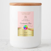 Monogramm-Logo für hellrote Wavy-Gold Lebensmitteletikett (Vorderseite)