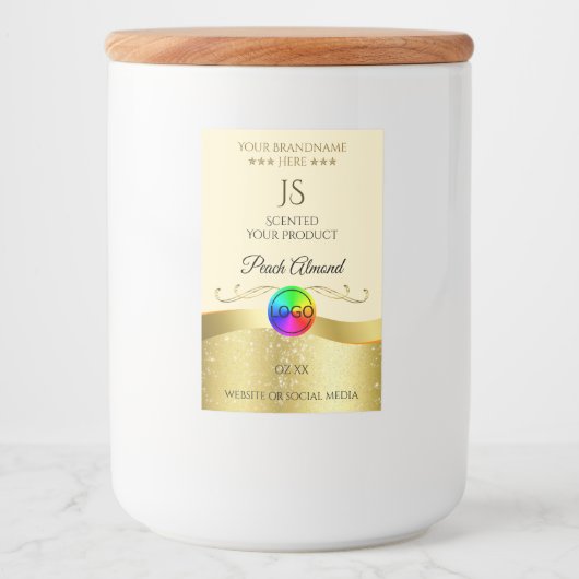 Monogramm-Logo für leichte Pfirsichfarben Lebensmitteletikett (Vorderseite)