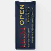 Monogramm-Logo für offene Unternehmen Blue Red Gol Banner (Vertikal)