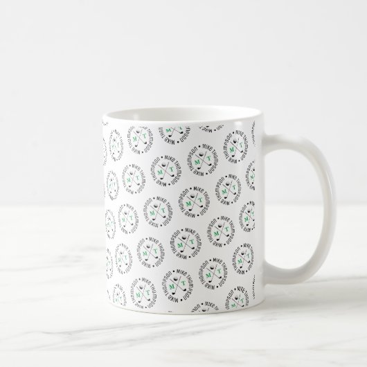 Monogramm-Logo Golfer-Muster Kaffeetasse (Rechts)