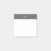 Monogramm-Logo Grau Modern Minimalistisch Post-it Klebezettel (Vorderseite)