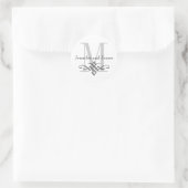 Monogramm-Logo-Hochzeitskleber Runder Aufkleber (Tasche)