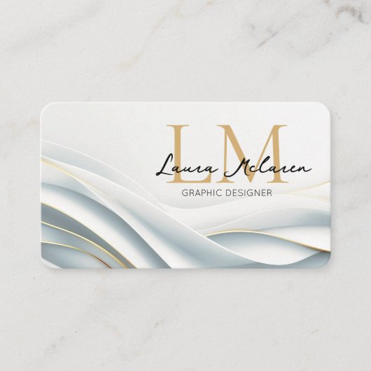 Monogramm-Logo Name Professionelle Markenbildung Visitenkarte (Vorderseite)