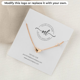Monogramm-Logo-Schmuck-Halsketten-Displaykarte Quadratische Visitenkarte