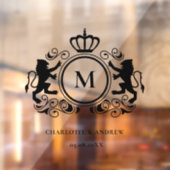 Monogramm-Logo, Wappen, Löwe, Hochzeit Fensteraufkleber (Blatt 2)