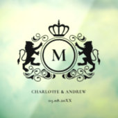 Monogramm-Logo, Wappen, Löwe, Hochzeit Fensteraufkleber (Blatt 3)