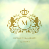 Monogramm-Logo, Wappen, Löwe, Hochzeit Fensteraufkleber (Blatt 3)