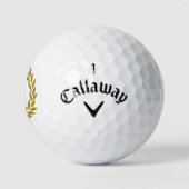 Monogramm Lorbeerkranz in Gold Golfball (Logo)