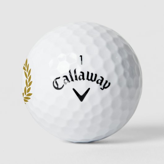 Monogramm Lorbeerkranz in Gold Golfball (Logo)