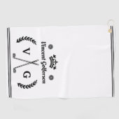 Monogramm-LorbeerWreath schlägt Golfhandtuch (Horizontal)