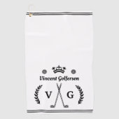 Monogramm-LorbeerWreath schlägt Golfhandtuch (Vorderseite)