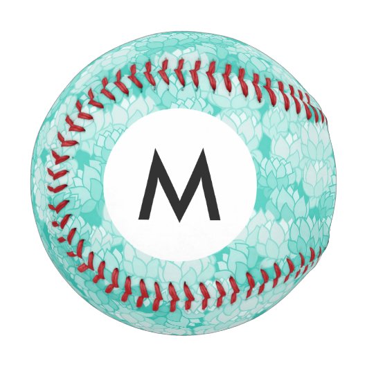 Monogramm Lotus-Muster 2 Baseball (Vorderseite Links)
