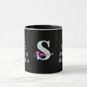 Monogramm Lustige Mama Matcha-Tee-Spruch Minimalis Tasse (Zentrum)