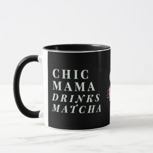 Monogramm Lustige Mama Matcha-Tee-Spruch Minimalis Tasse