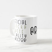 Monogramm lustiger schwarzer grüner Matcha Latte L Kaffeetasse (Vorderseite Links)
