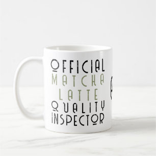 Monogramm lustiger schwarzer grüner Matcha Latte L Kaffeetasse