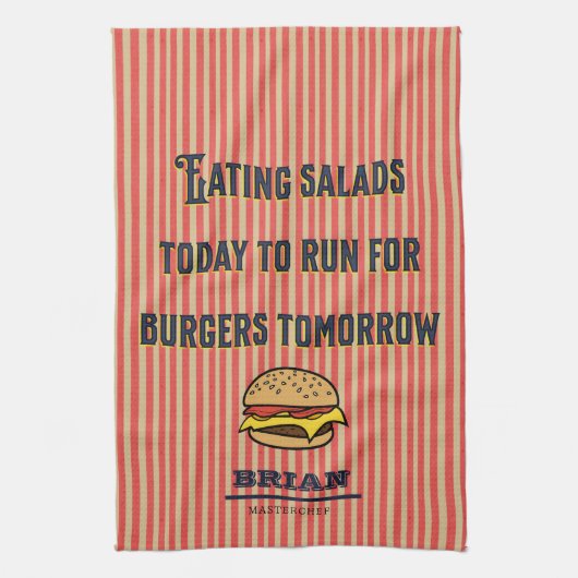 Monogramm lustiges Sprichwort Niedliche Vintage Il Geschirrtuch (Vertikal)