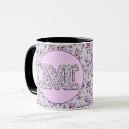 Monogramm Luxus-Blume Tasse