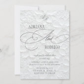 Monogramm Luxus-Blumenhochzeit Einladung (Vorderseite)