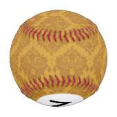 Monogramm Luxus Golden Damast Baseball (Rückseite)