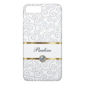 Monogramm LuxusBling Art Case-Mate iPhone Hülle (Rückseite)